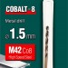 Сверло по металлу KRAFTOOL COBALT HSS-Co(8%), Ø 1.5 мм, 43 мм, сталь М42 (S2-10-1-8), 29656-1.5