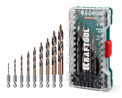 KRAFTOOL  STEP POINT, 10 шт, набор сверл по металлу для винтовёртов и шуруповертов IMPACT READY (29653-H10)