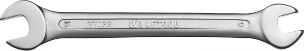 Ключ рожковый гаечный KRAFTOOL 9 х 11 мм, CR-V сталь, хромированный, 27033-09-11