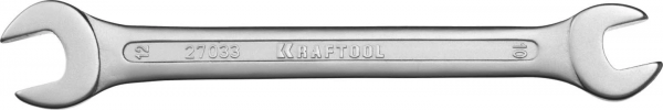 Ключ рожковый гаечный KRAFTOOL 10 х 12 мм, CR-V сталь, хромированный, 27033-10-12