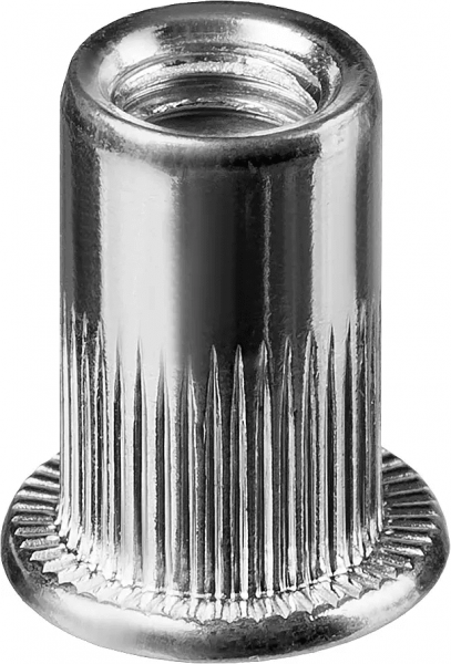Резьбовые заклепки KRAFTOOL М4, 1000 шт, стальные с насечками, уменьшенный бортик, NUT-R 311708-04