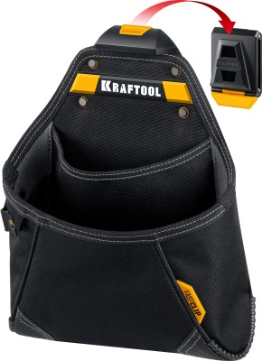 KRAFTOOL  KP-12 с быстросъёмным креплением FastClip, 12 карманов и петель, 260х340 мм, поясная сумка (38774)