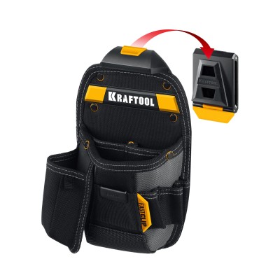 KRAFTOOL  KP-8 с быстросъёмным креплением FastClip, 8 карманов и петель, 170х260 мм, поясная сумка (38776)