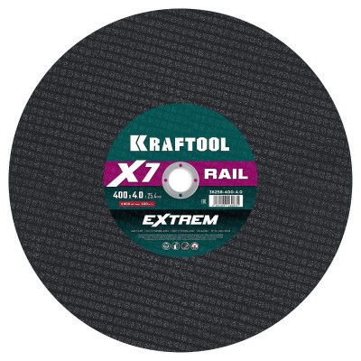 KRAFTOOL  X7-EXTREM RAIL 400x4.0 / 25.4 мм по Ж/Д рельсам отрезной диск для бензореза (36258-400-4.0)