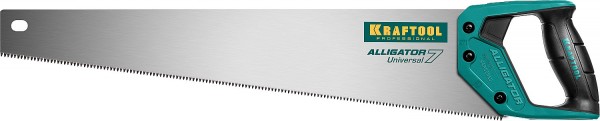 Ножовка универсальная KRAFTOOL "Alligator 7", 550 мм, 7 TPI 3D зуб. 15004-55