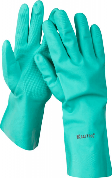 Перчатки KRAFTOOL маслобензостойкие, нитриловые, повышенной прочности, с х/б напылением, размер XL ,11280-XL