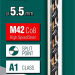 Сверло по металлу KRAFTOOL COBALT 5.5 х93мм, HSS-Co (8%), сталь М42 (S2-10-1-8), 29656-5.5