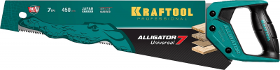 Ножовка универсальная KRAFTOOL "Alligator Universal 7", 7 TPI, 450 мм, 15004-45_z01