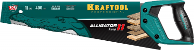 Ножовка для точного реза KRAFTOOL "Alligator Fine 11", 400 мм, 11 TPI 3D зуб, 15203-40