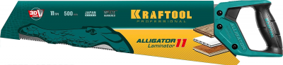 Ножовка по ламинату KRAFTOOL "Alligator LAMINATOR 11", 500 мм, 11 TPI 3D зуб, 15207