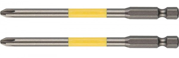Биты KRAFTOOL "INDUSRIE", E 1/4", PH2, 100 мм, Cr-Mo, торсионные, обточенные, для механизированного инструмента, 2шт, 26101-2-100